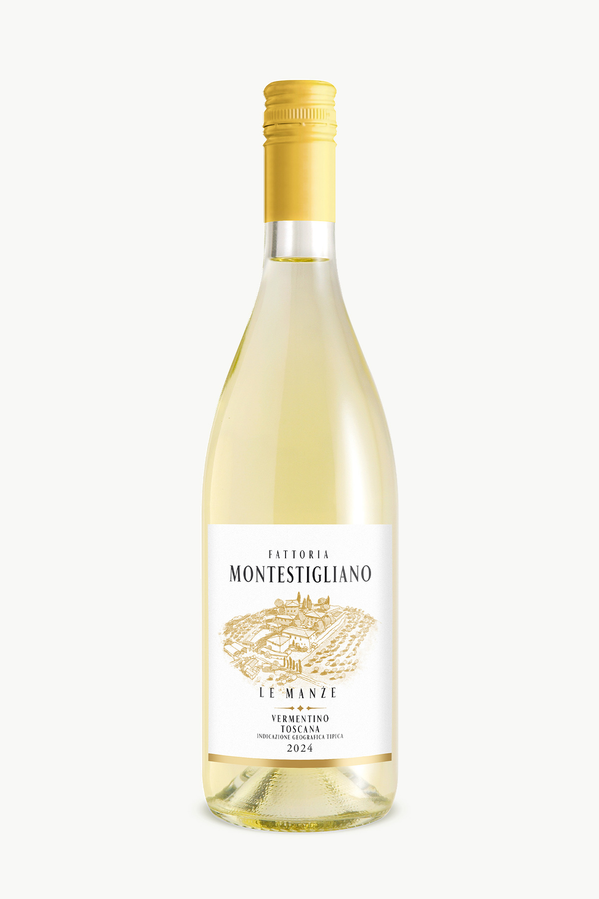 Bottiglia di Vino Bianco Vermentino IGT Toscana "Le Manze" prodotto da Fattoria Montestigliano